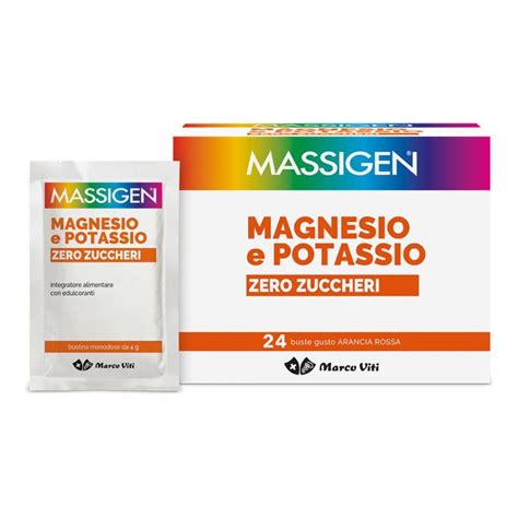 Massigen Magnesio E Potassio Zero Zuccheri 24 Bustine Da 6g Gusto