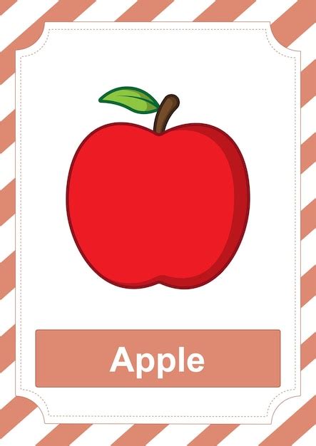 Premium Vector Flashcard Apple