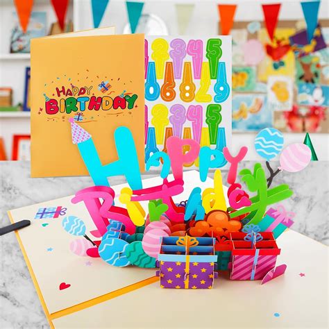 Grevosea Happy Birthday Pop Up Card Pop Up Birthday Cards For Women Handmade 3d