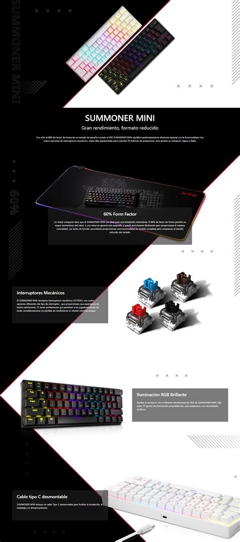 Teclado Gamer Mec Nico Xpg Summoner Mini Conexion Usb Tipo C