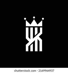 Kk Logo Monogram Emblem Style Crown Stock Vector Royalty Free