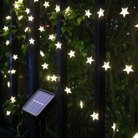 Christmas Decorations Outdoor Solar Star String Lights 50LED 23ft