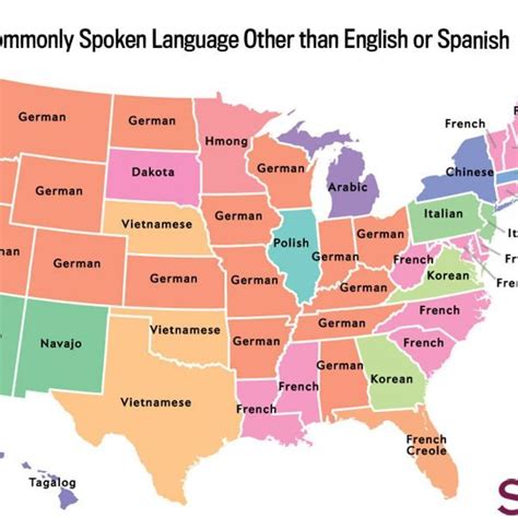 The Most Common Language Spoken In Your State Besides English And Spanish Language Map