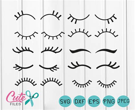 Free Eyelashes SVG PNG DXF EPS Cut File