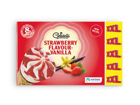 Multipromos Gelatelli Gelado Em Cones De Baunilha E Chocolate Morango