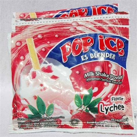 Pop Ice Lychee Flavor 250gram 10 Sachets 25gram Pack Of 4