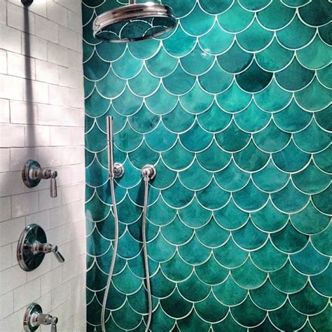 Sea Themed Bathroom Tiles Mermaid Tile Fish Scale Tile Bathroom