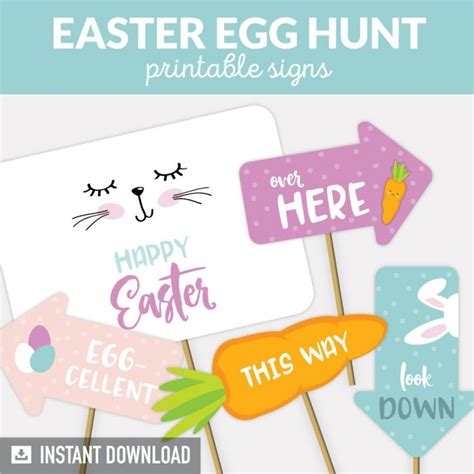 Easter Egg Hunt Signs Printable Pdf My Party Design