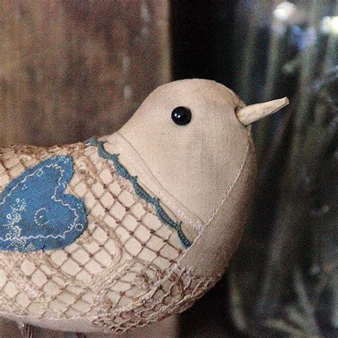 Primitive Folk Art Bird Scrappy Bird Primitive Decor Etsy Primitive