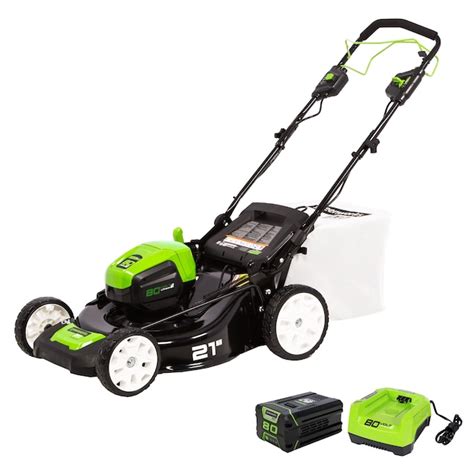 Greenworks 80 Volt Max 21 In Cordless Self Propelled Lawn Mower 5 Ah 1 Battery And Charger