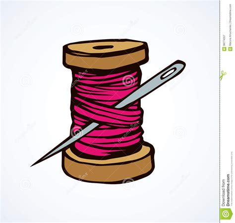 Spool Of Thread Vector Drawing Stock Vector Illustration Of