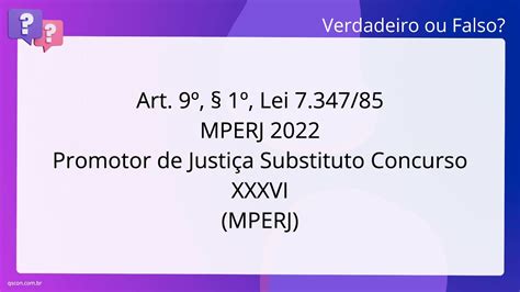 Qscon Direito Art Lei Mpe Rj Promotor De