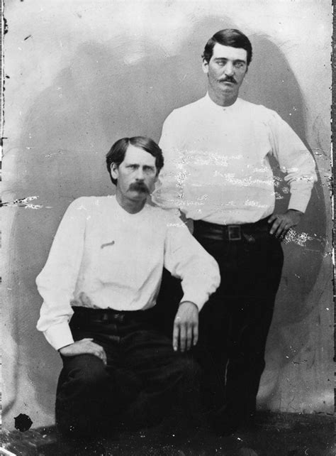 Wyatt Earp Seated And William Barclay Bat Masterson Dodge City Kansas 1876 Earp Wyatt