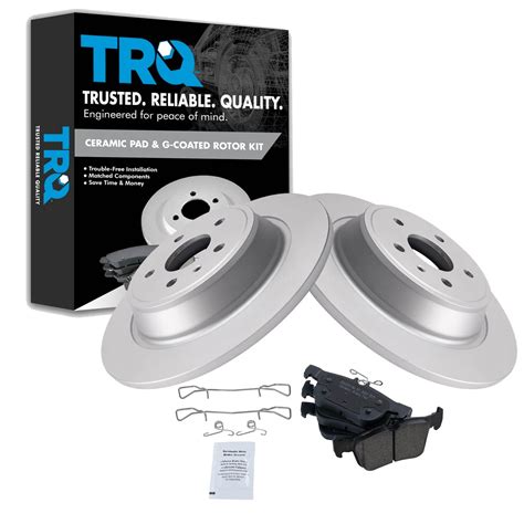 Trq Rear Brake Pad Rotor Kit Brake Pads Brake Rotor Ceramic Premium G