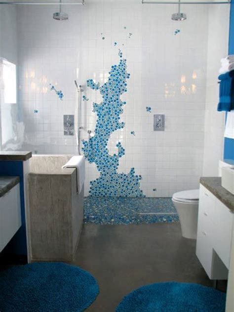 40 Blue Glass Mosaic Bathroom Tiles Tile Ideas And Pictures