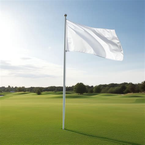 Premium AI Image | A white flag on a flagpole on a golf course