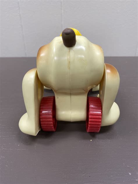 Vintage Hard Plastic Sniffing Hound Dog Push Toy Etsy