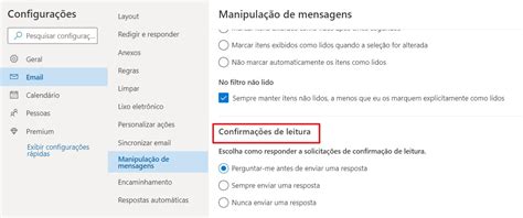 Outlook como ativar confirmação de leitura CCM