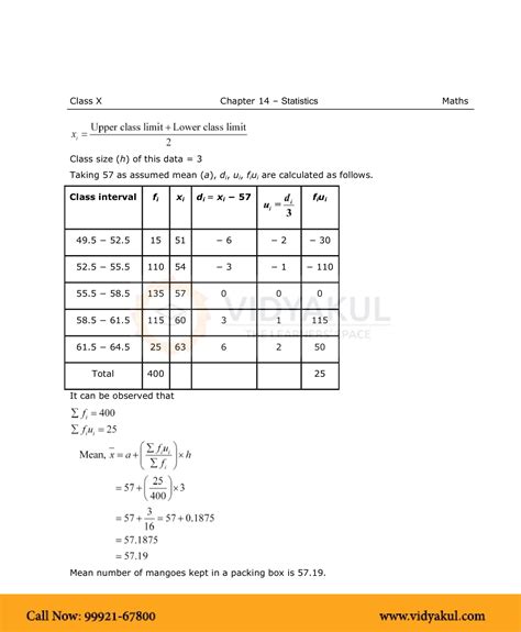 Class 10th Math Statistics Ncert Solution Cbse 2023