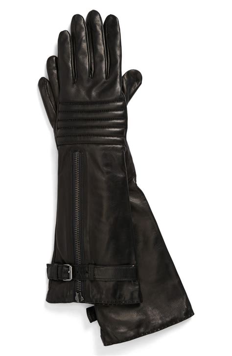 Portolano Long Cashmere Lined Leather Gloves In Black Lyst