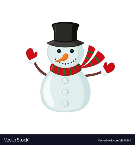 Snowman Icon In Flat Style Royalty Free Vector Image