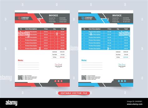 Digital Business Invoice Design With Abstract Shapes Creative Minimal