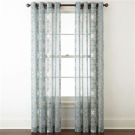 Jcpenney Home Batiste Paisley Grommet Top Sheer Curtain Panel Jcpenney