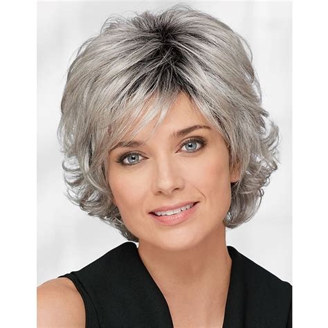 Dark Brown Mixed Blonde Wig Brown With Highlights Pixie Cut Wigs For