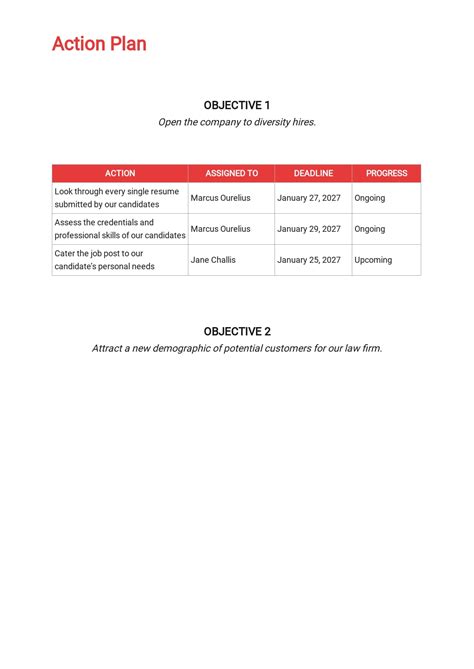 Diversity Action Plan Template