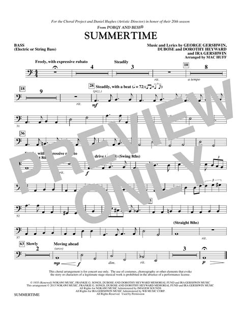 Summertime - String Bass/Electric Bass | Sheet Music Direct