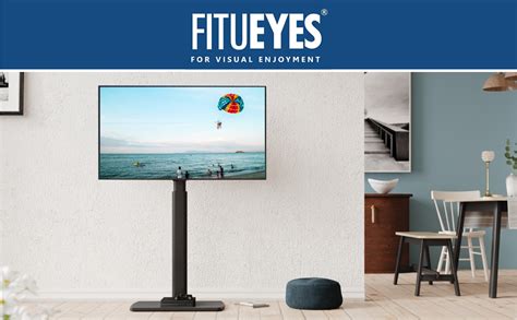 Fitueyes Support Tv Pied Avec Pi Destal En Bois Pour Ecran De