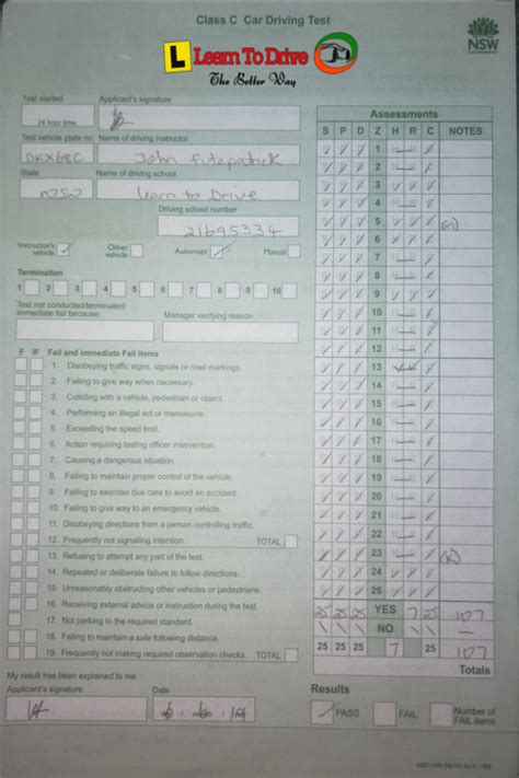 Washington State Dol Driving Test Score Sheet Dadaplus