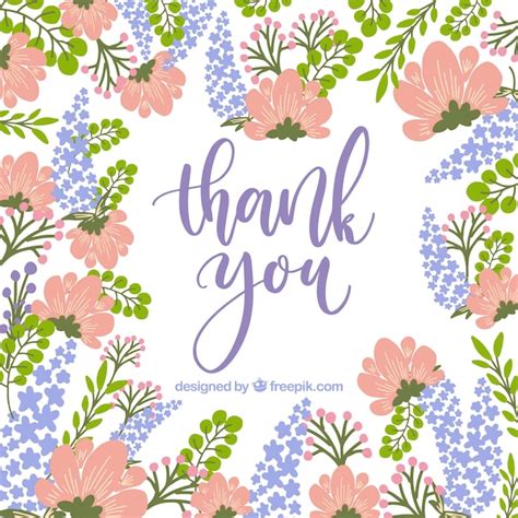 Thank You Card Lavender Design Free Vector