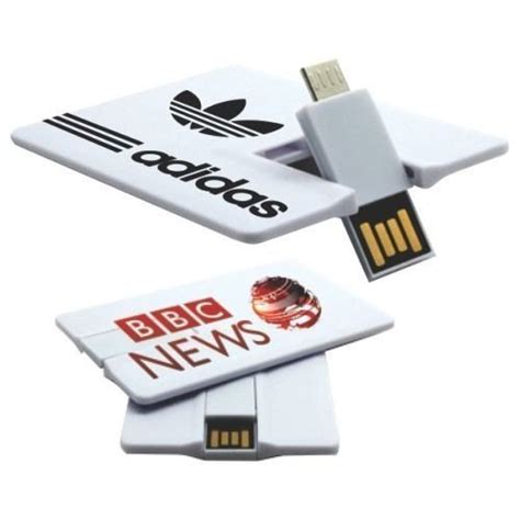 White Plastic Credit Card Shape OTG USB Pendrive Memory Size