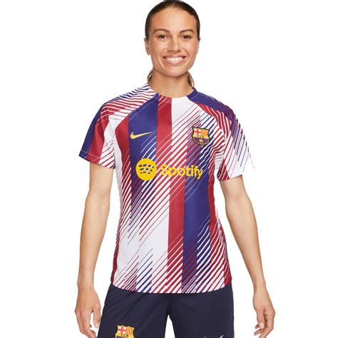 Camiseta Nike Fc Barcelona Pre Match Mujer White Noble Red