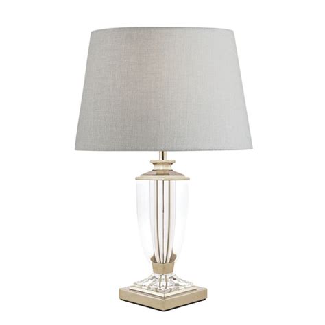 Laura Ashley Carson Polished Nickel Crystal Table Lamp Base Small