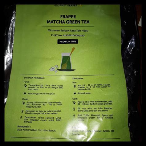 Jual SPECIAL TOFFIN FRAPPE MATCHA GREEN TEA Shopee Indonesia