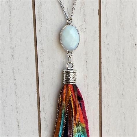 Long Tassel Necklace Etsy