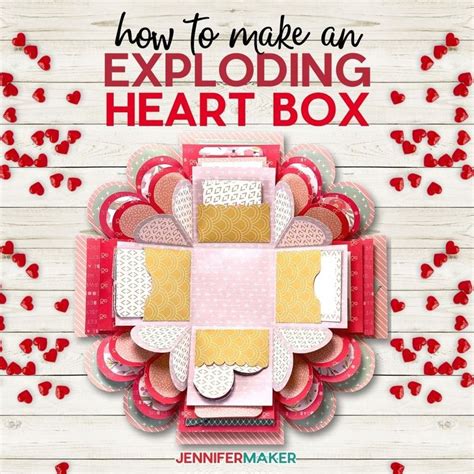 Heart Explosion Box Template Free Svg File Cricut Valentine Ideas