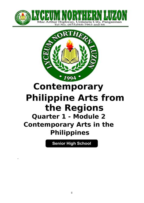 Module Cpar Lecture Notes Contemporary Philippine Arts From