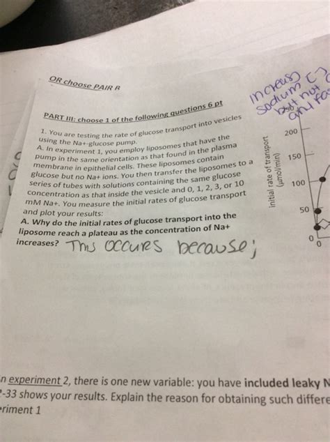 Solved 1 You Are Testing The Rate Of Glucose Transport I Chegg