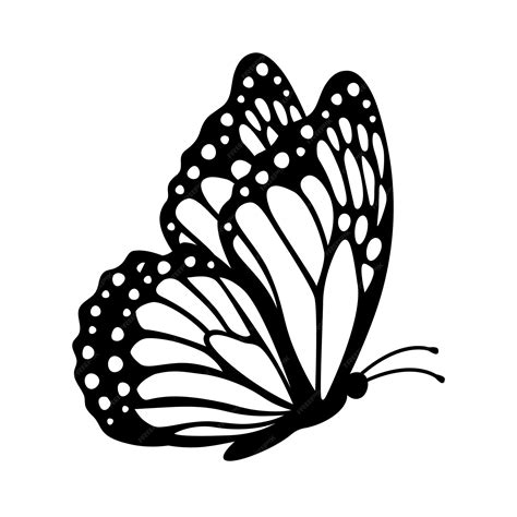 Premium Vector Monarch Butterfly Silhouette Side View Vector