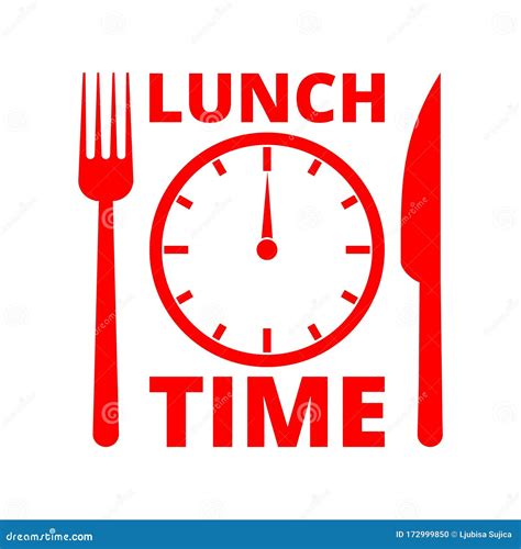 Icono De Hora De Almuerzo Hora De Almuerzo Plana Ilustraci N Del