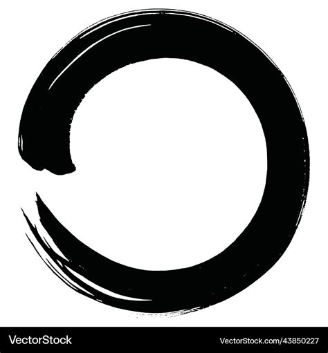 Enso Zen Circle Brush Paint Logo Icon Royalty Free Vector