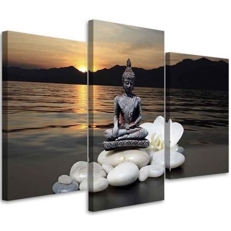 3 stykke lærredstryk Buddha Zen Spa Sunset wall art dk