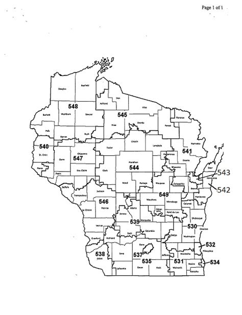 Wisconsin Map Zip Codes Colored Map