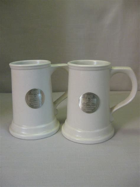 Mugs Tankard Stein Qty 2 Yorktown Pewter Tag Gte Grand Prix Pfaltzgraff