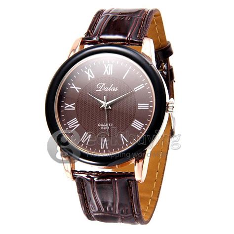 Dalas Women S Roman Numerals Leather Strap Analog Quartz Watch