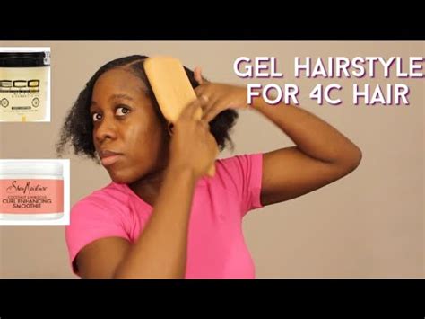 How To SLICK DOWN 4C Natural Hair With ECO STYLING GEL Slick Down Short