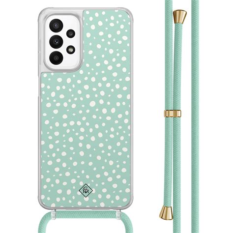 Samsung Galaxy A23 Hoesje Met Koord Mint Dots Casimoda Nl